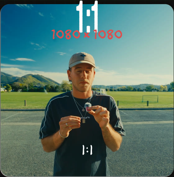 The shot framed at 1:1